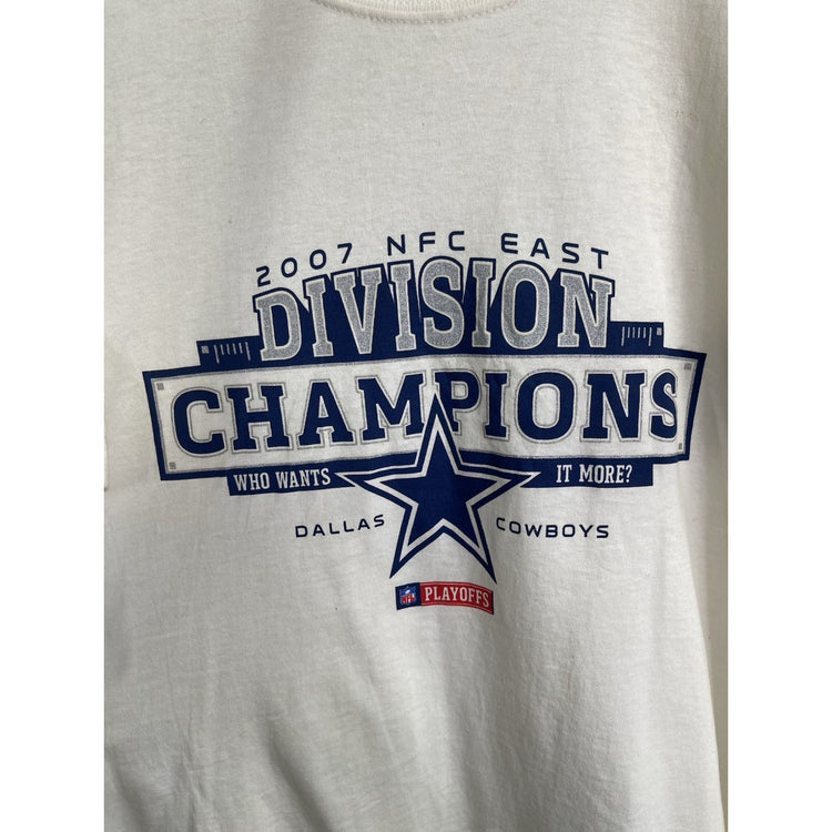 2007 Dallas Cowboys Men's Size Large NFC East Champions Worn White T Shirt