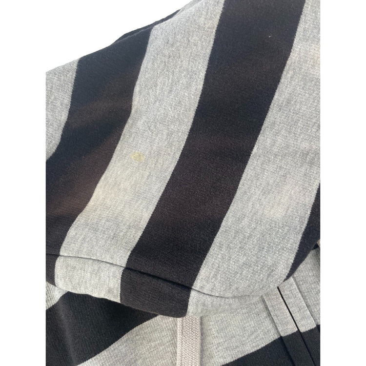 Mens Y2K Old Navy Black & Gray Striped Zip Up Jacket Size Medium