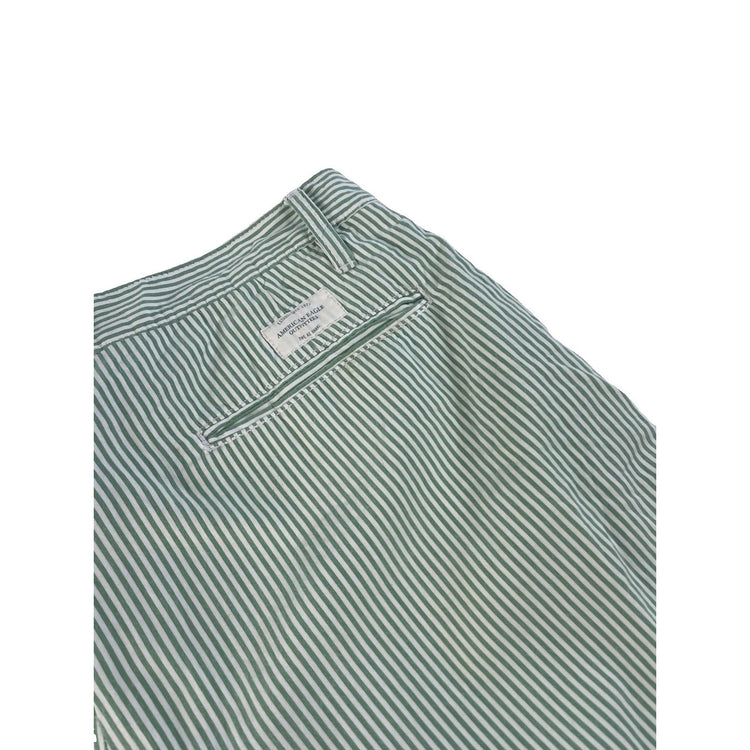 Mens American Eagle Green & White Micro Striped Shorts Size 32