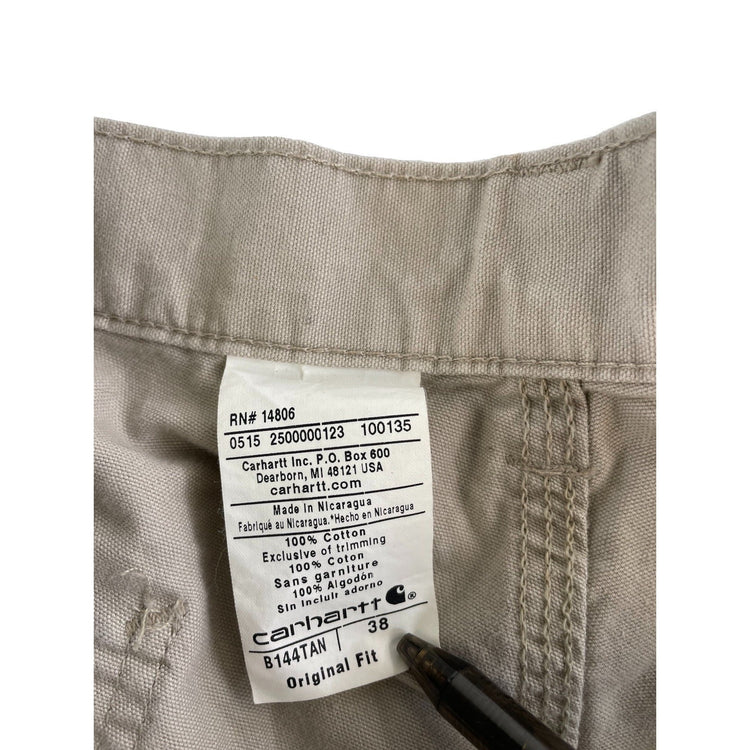 Mens Carhartt Khaki Original Fit Shorts Size 38