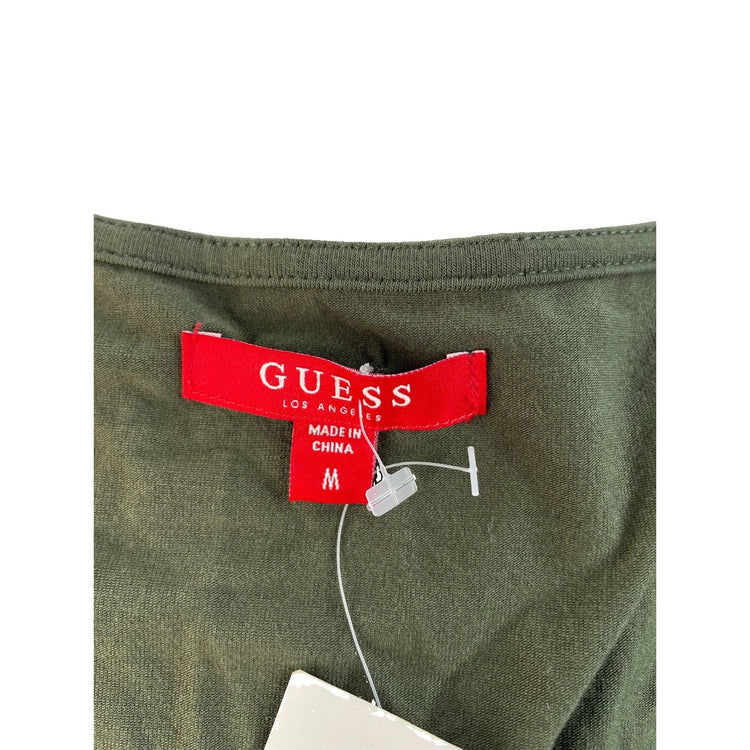 Women's GUESS Los Angeles Olive Green Wrap-Style Maxi Dress Size M