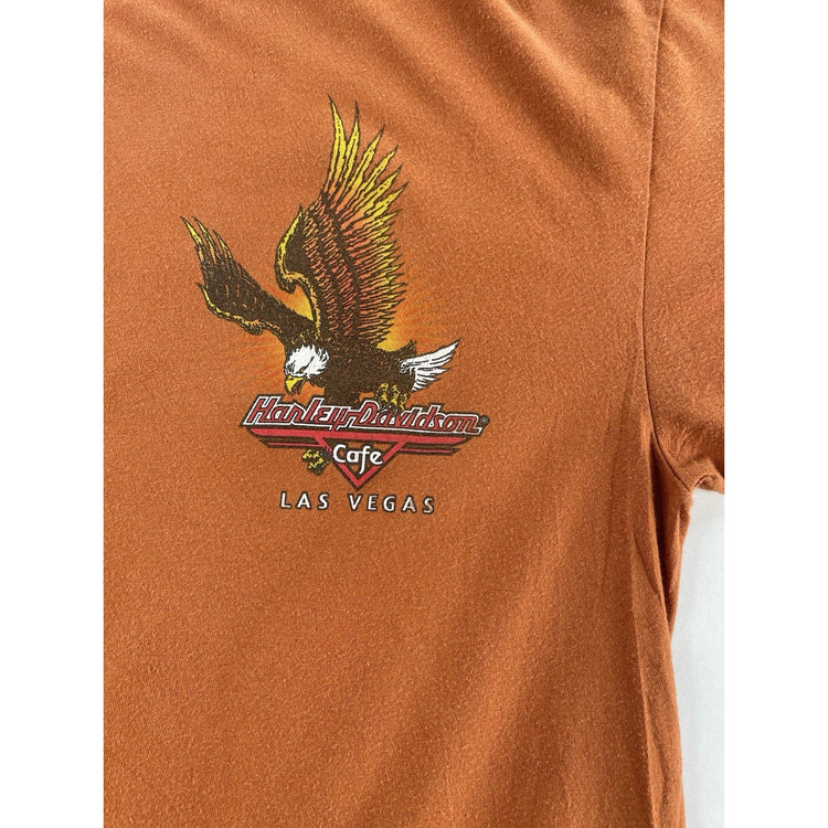 Men's Harley Davidson Las Vegas Cafe Basic Orange T-Shirt Size L