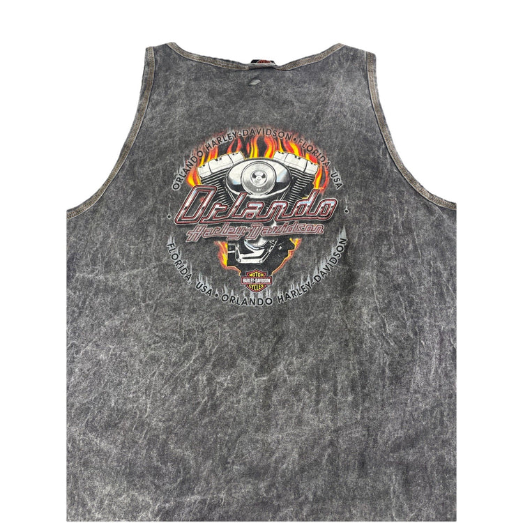 Mens Harley Davidson Gray Tye Dye America Legend Tank Top Size L