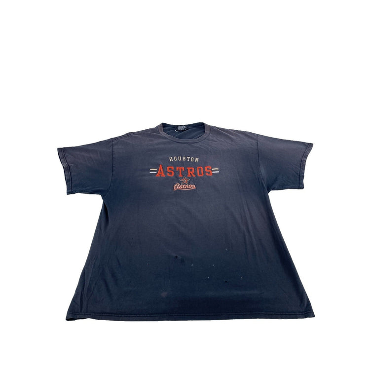 Mens Vintage Stitches Houston Astros Stitched Logo T-Shirt Gray Size Xl
