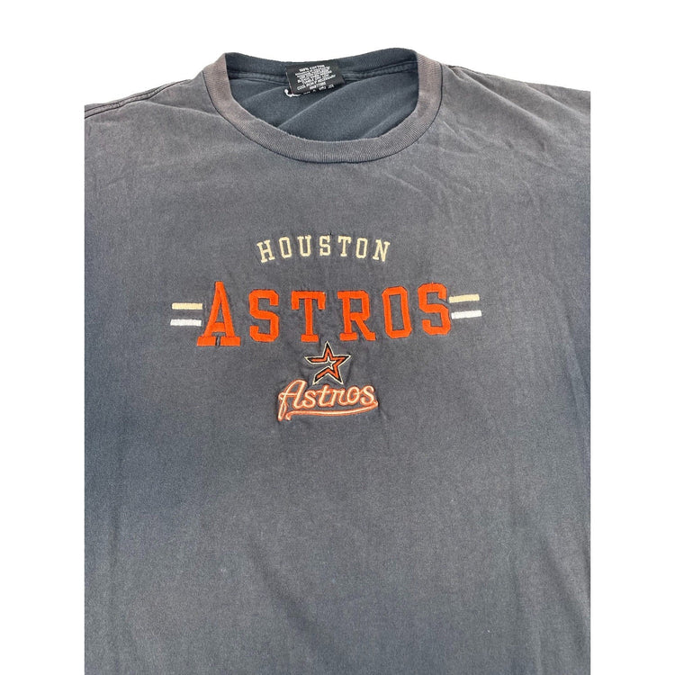 Mens Vintage Stitches Houston Astros Stitched Logo T-Shirt Gray Size Xl