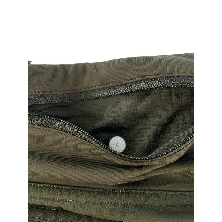Womens Lululemon Dark Olive Green Speed Up Low Rise Lined Running Shorts Size 4