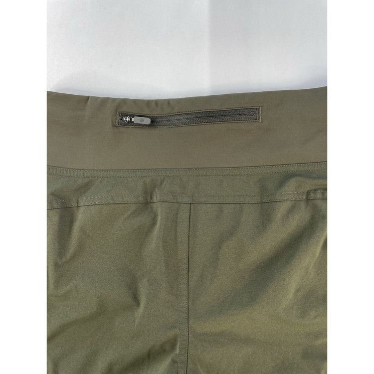 Womens Lululemon Dark Olive Green Speed Up Low Rise Lined Running Shorts Size 4