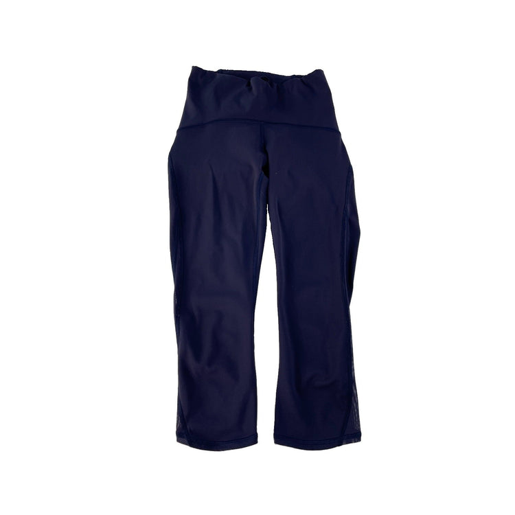Women's Lululemon Athletica Dark Navy High-Rise Mesh Crop Leggings Size 2