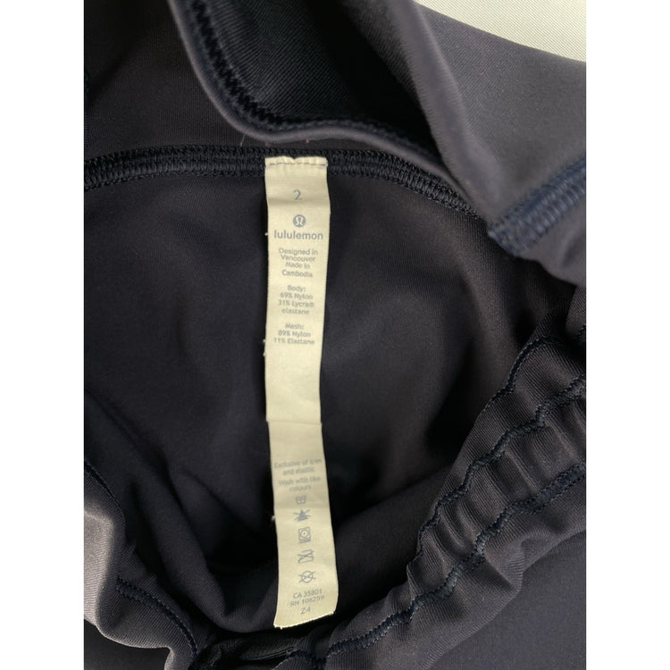 Women's Lululemon Athletica Dark Navy High-Rise Mesh Crop Leggings Size 2