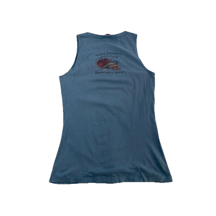 Women’s Y2K Harley Davidson Blue Tank Top Size Small