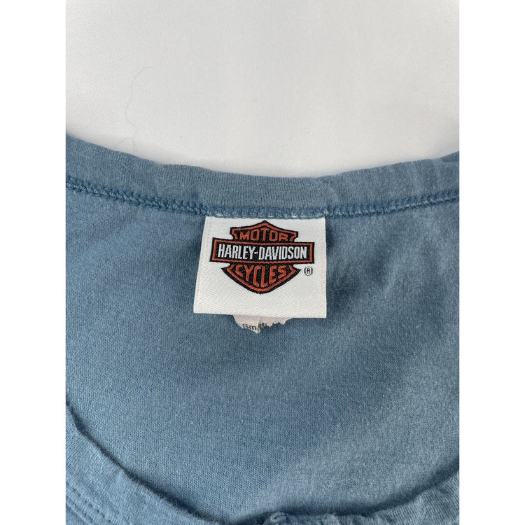 Women’s Y2K Harley Davidson Blue Tank Top Size Small