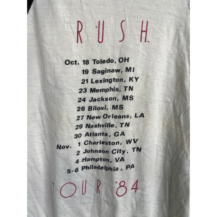 Rush Vintage 1984 Grace Under Pressure Raglan Baseball Style Concert Shirt Sz L