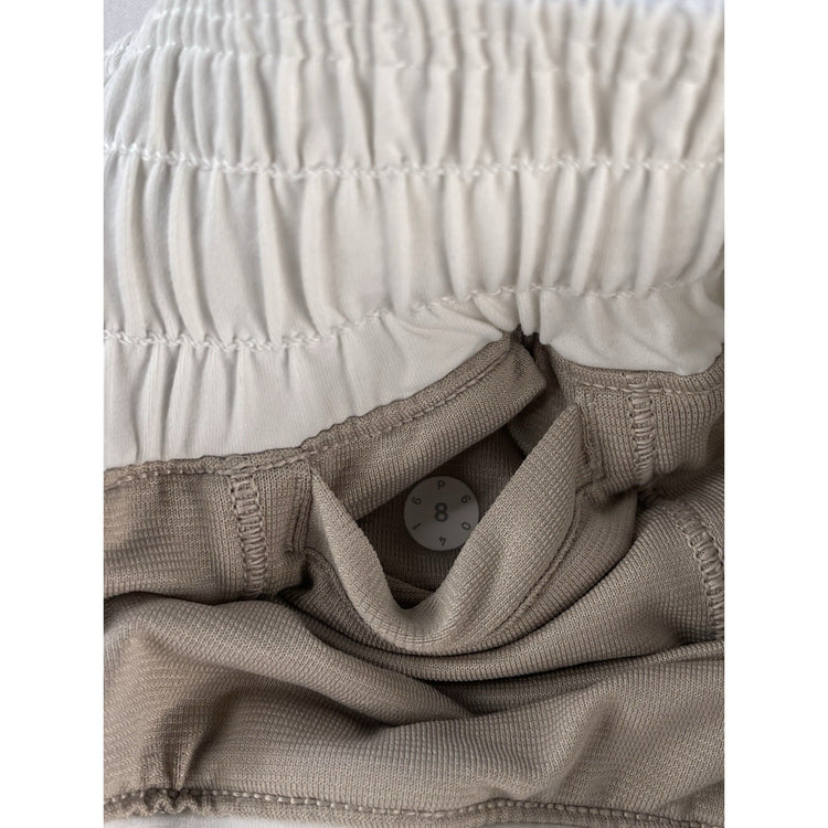 Womens Lululemon White Taupe Beige Athletic Shorts SIZE 8
