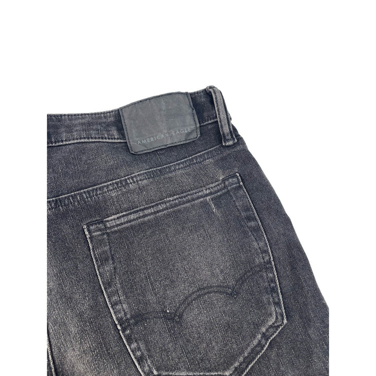 Mens American Eagle Slim Staight Black Denim Jeans Size 32x32
