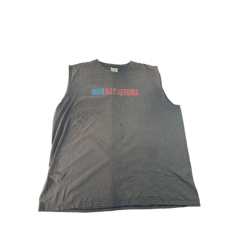 Men's Vintage Nike Basketball Sleeveless Muscle Tank Gray Size XXL