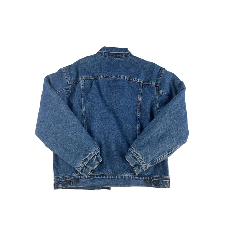 Mens Levi Strauss Signature Flannel Lined Denim Trucker Jacket Size L
