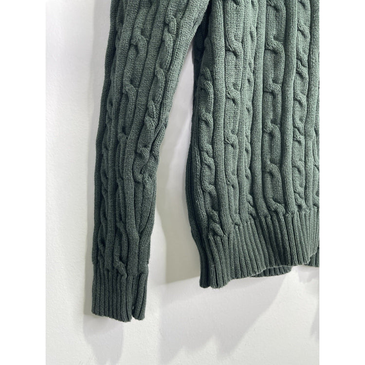 Men’s Green IZOD Knitted 1/4 Zip Heavyweight Sweater Sz Medium