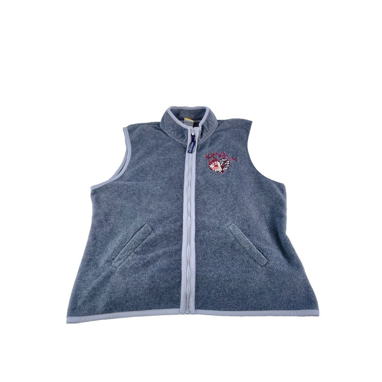 Womens Vintage Looney Tunes Tasmanian Devil Fleece Vest Plus Size 22/24w