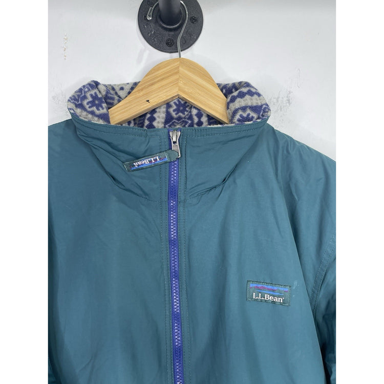 Vintage Men’s LL Bean Jacket Full Zip Blue Logo 90s Outdoor USA Sz L