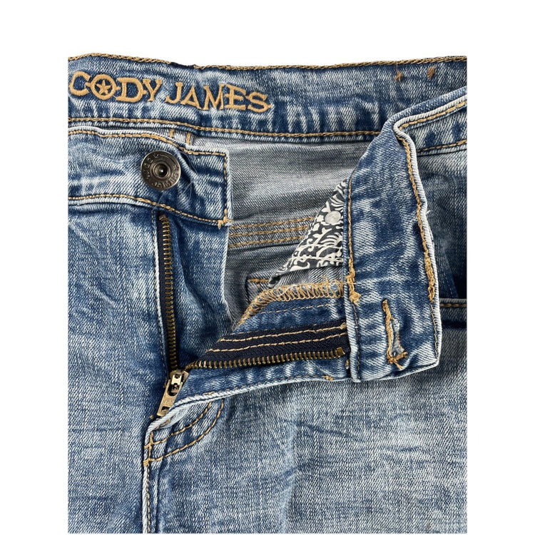 Mens Cody James Slim Straight Lightwash Blue Jeans Size 31x38