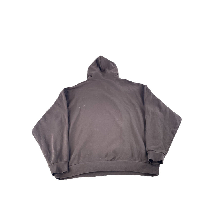Men’s Alo Logo Pullover Hoodie Brown Sweatshirt Size Large