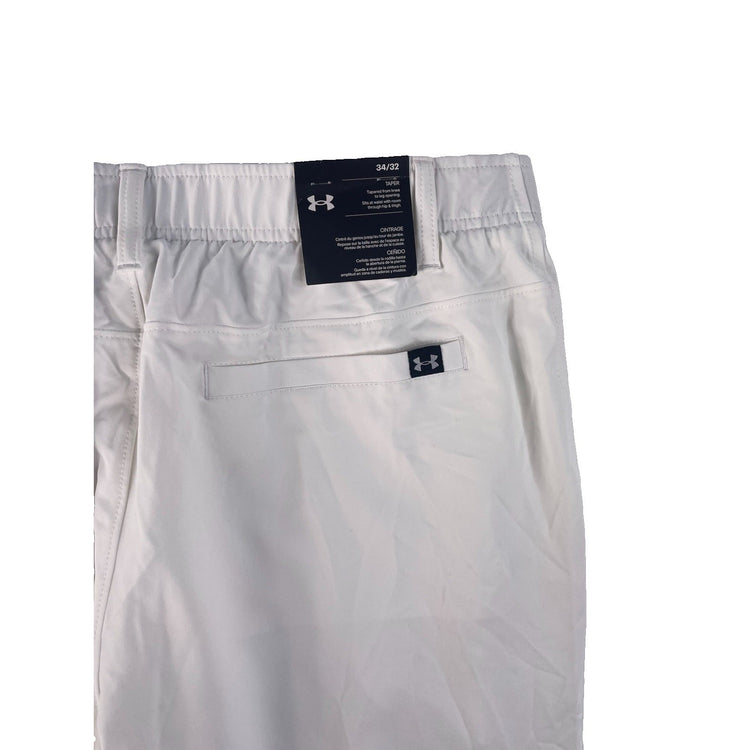 Mens Under Armour White Drive Taper Pants Size 34x32