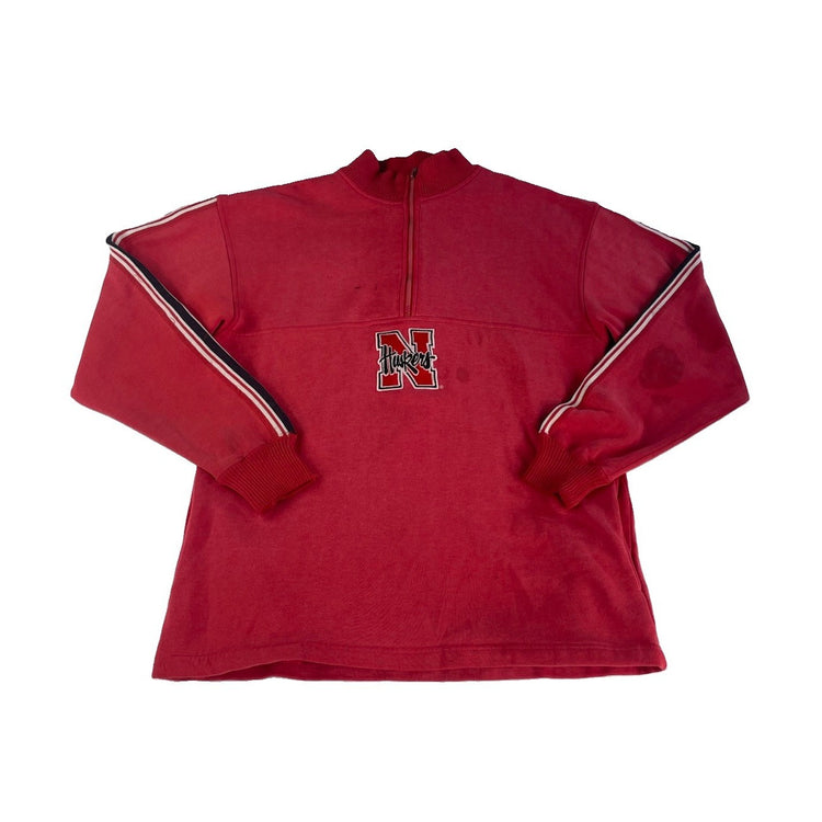 Mens Vintage Logo Athletic Nebraska Huskers Quarter Zip Sweatshirt Size M