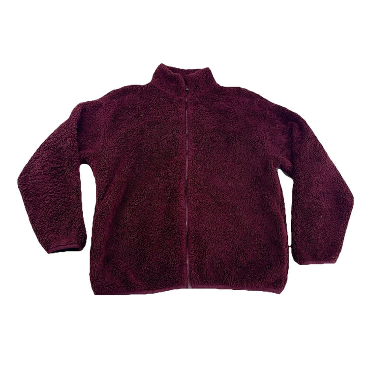 Women’s Victoria’s Secret PINK Burgundy Fleece Zip Up Jacket Size Small