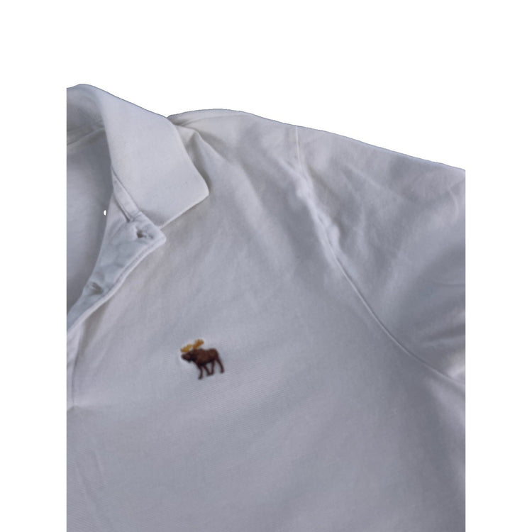 Womens Abercrombie & Fitch White Stretch Polo Shirt Size Medium