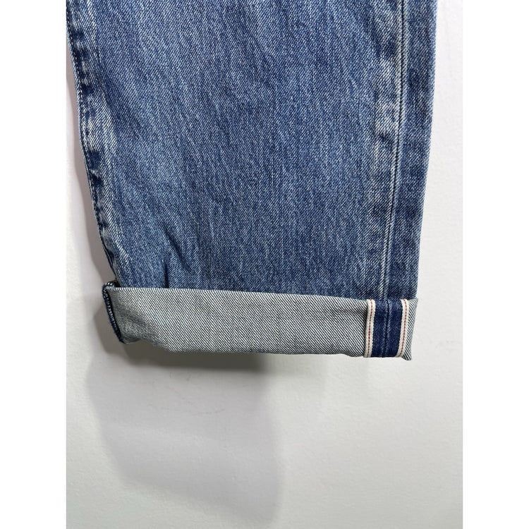Men’s Levi’s 501 Warp Stretch Straight Leg Button Fly Selvedge Denim Jeans 34x30