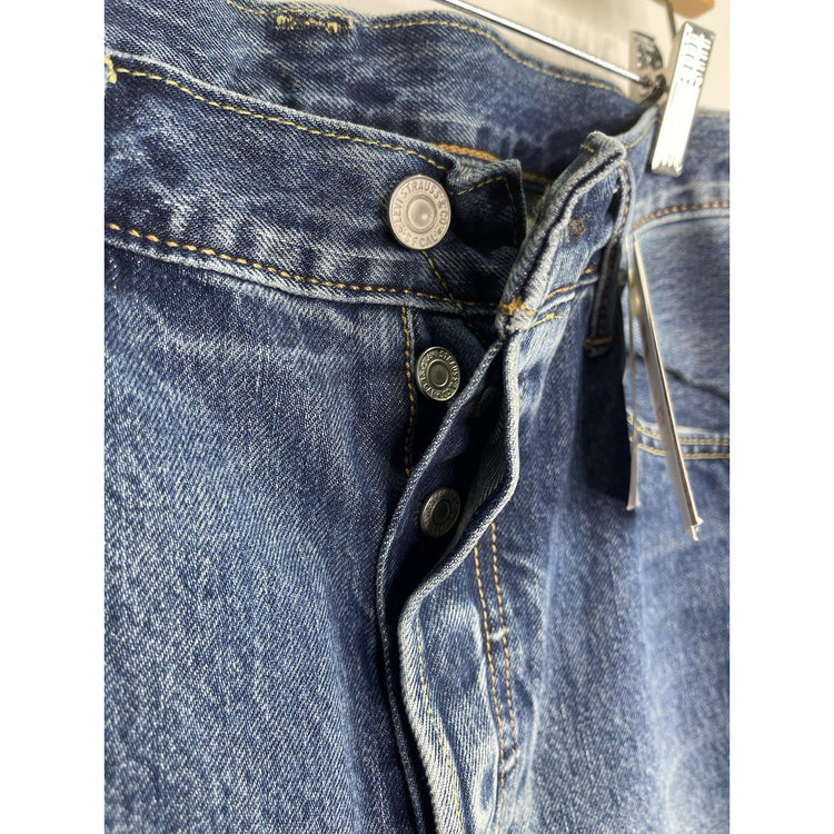 Men’s Levi’s 501 Warp Stretch Straight Leg Button Fly Selvedge Denim Jeans 34x30