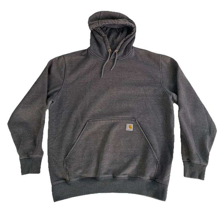 Mens Carhartt Gray Blank Fitted Pullover Hoodie Size L
