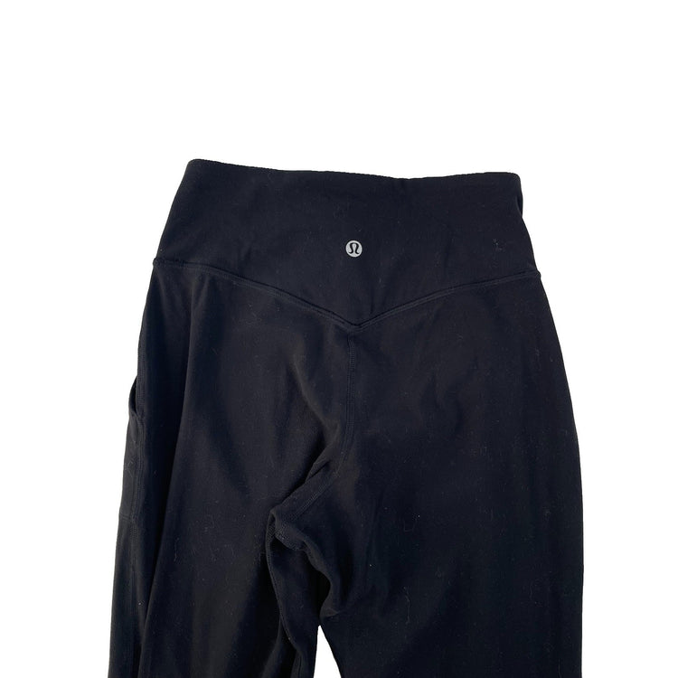 Women's Lululemon High Rise Athletic Jogger Pants Black With Side Pockets Size 2