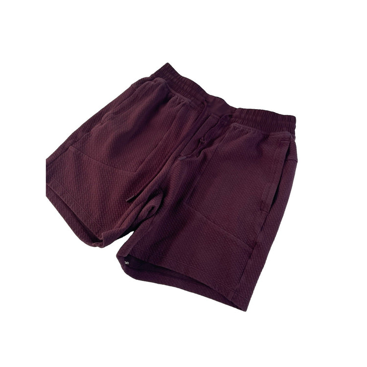 Men's Lululemon Textured Training Shorts Drawstring Waist Maroon Size L