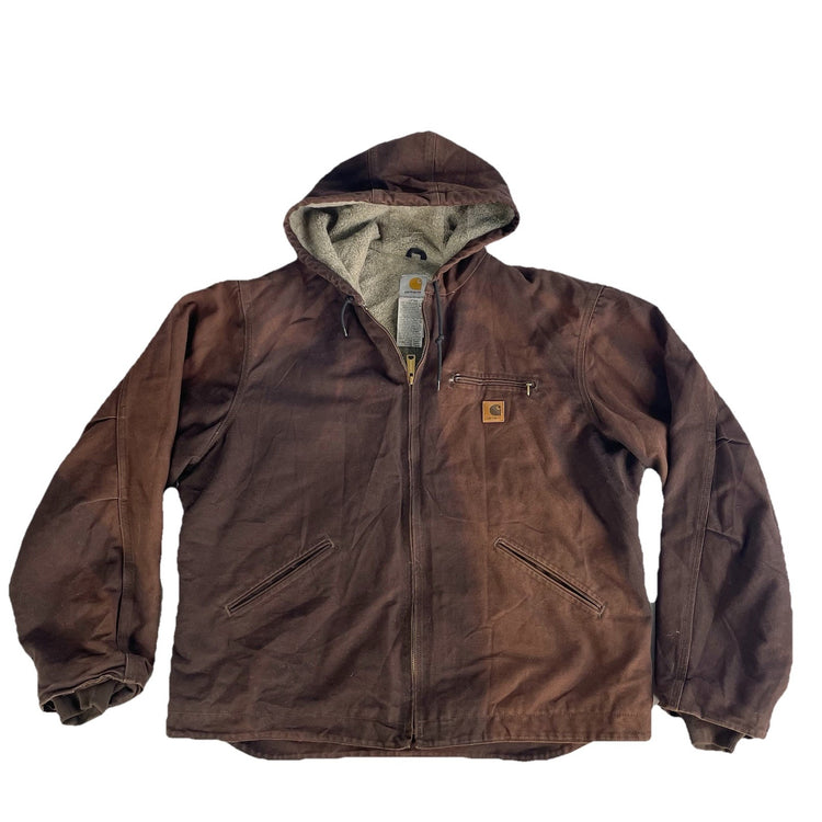 Mens Carhartt Sandstone Sierra Sherpa-Lined Zip-Up Jacket Size XL