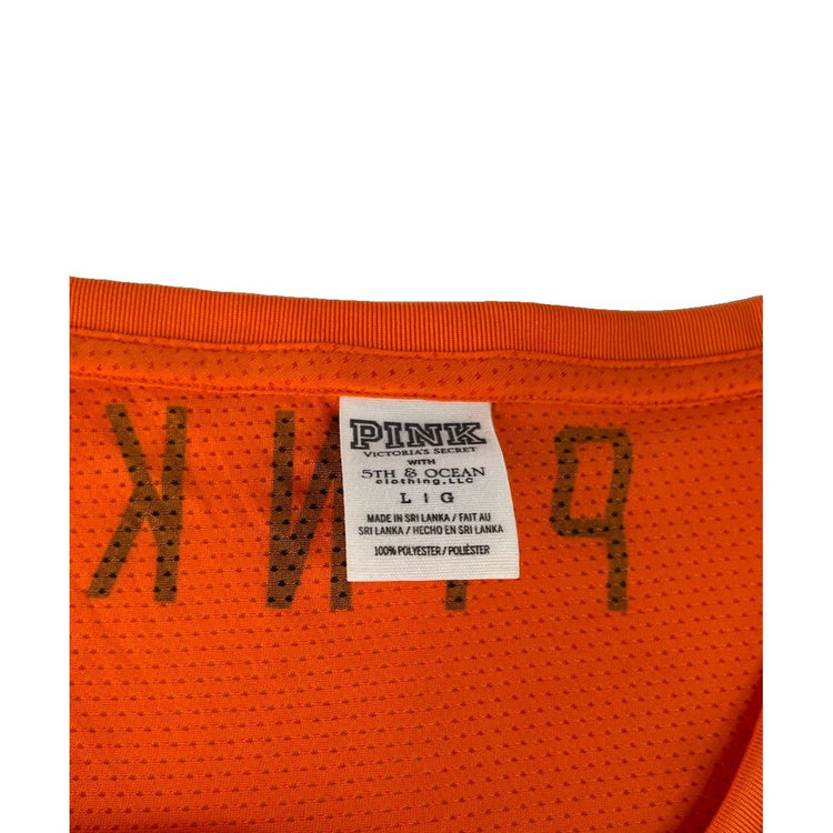 Women's Victoria's Secret Pink OSU White Orange Jersey V-Neck Shirt L