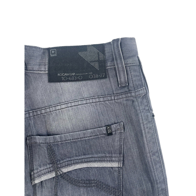 Mens Rocawear Baggy Faded Gray Denim Jeans Size 34
