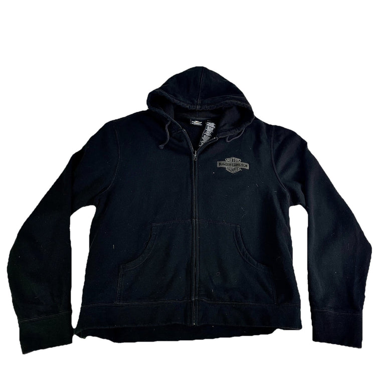 Mens Harley Davidson Basic Black Full Zip Hooded Jacket Size 2Xl