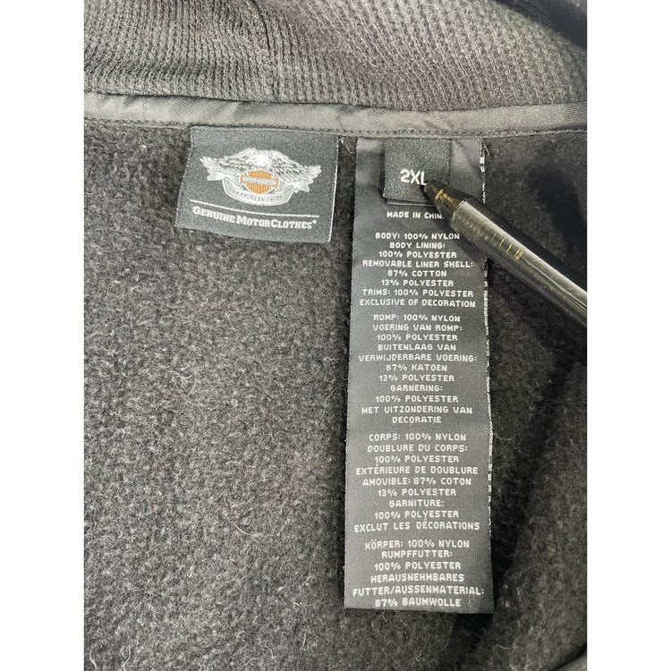 Mens Harley Davidson Basic Black Full Zip Hooded Jacket Size 2Xl