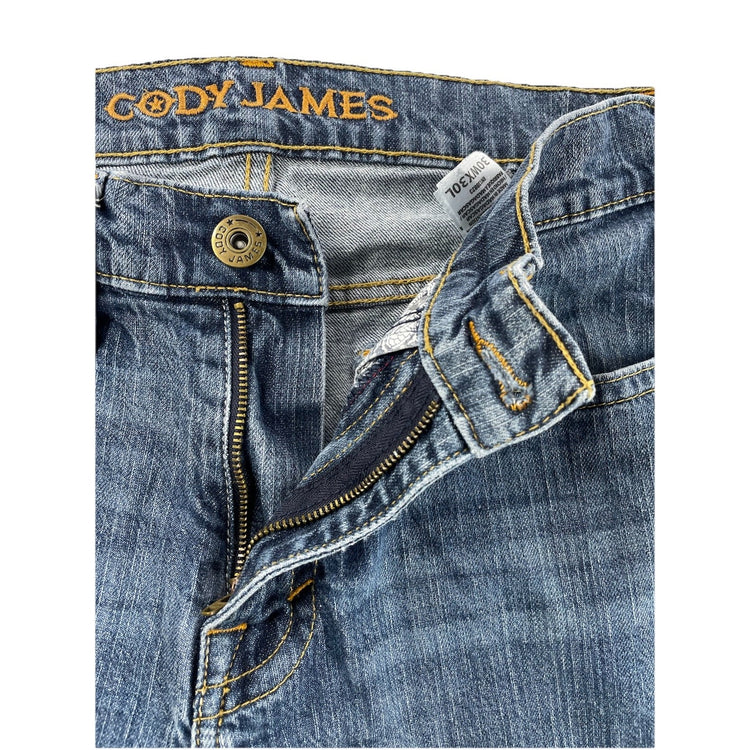 Mens Cody James Regular Straight Denim Blue Jeans Size 30x30