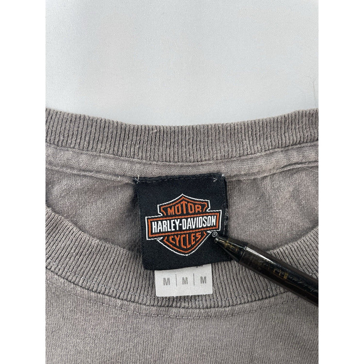 Mens Harley Davidson Gray Graphic Tee Size M