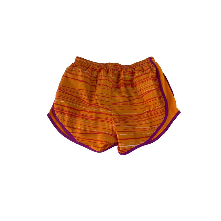 Women's Nike Dri-Fit Striped Athletic Running Shorts, Orange/Purple, Size M