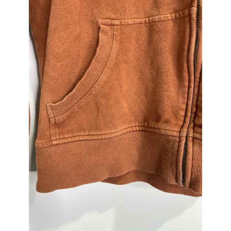 Women’s Vintage Y2K Harley Davidson Wings Full Zip Hoodie Jacket Orange Sz M