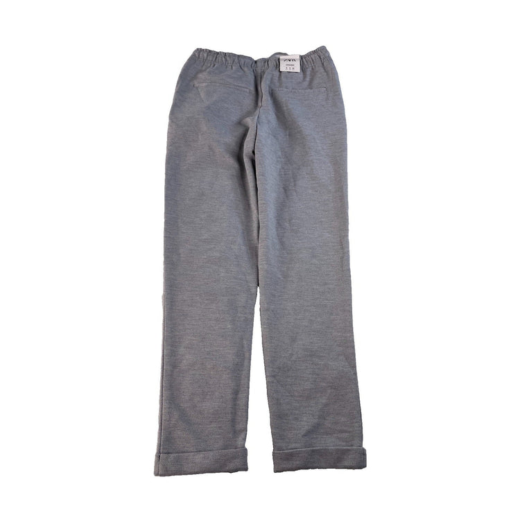 Men Zara Gray Jogger Fit Trousers Cuffed Hem Size S