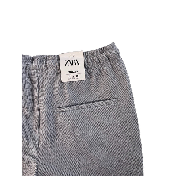 Men Zara Gray Jogger Fit Trousers Cuffed Hem Size S