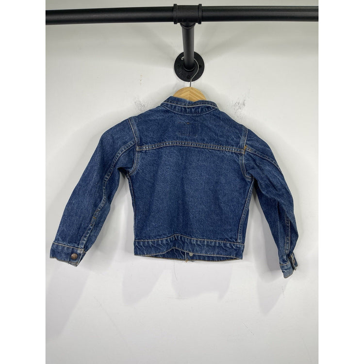 Youth Vintage Plain Pockets Denim Trucker Jacket Kids Simz Size 6
