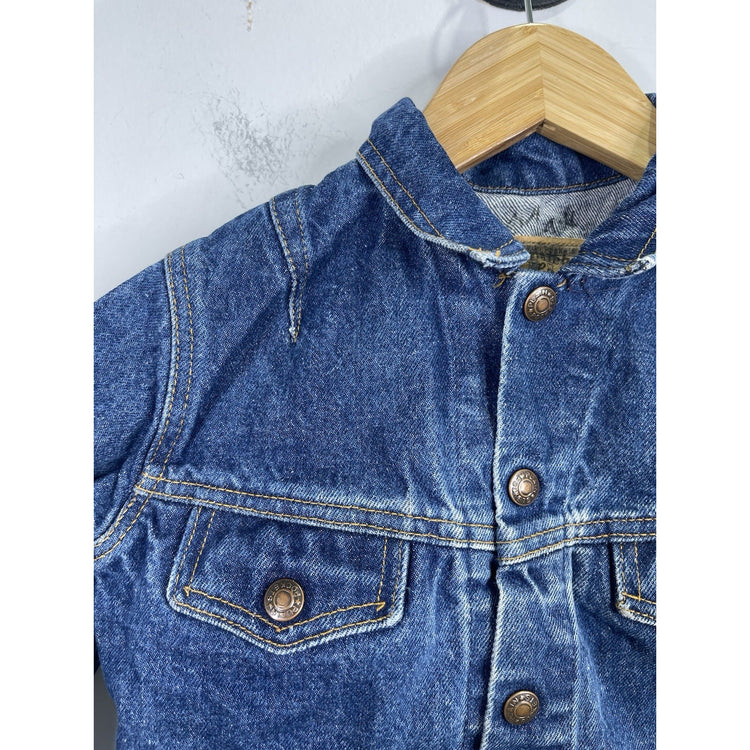 Youth Vintage Plain Pockets Denim Trucker Jacket Kids Simz Size 6