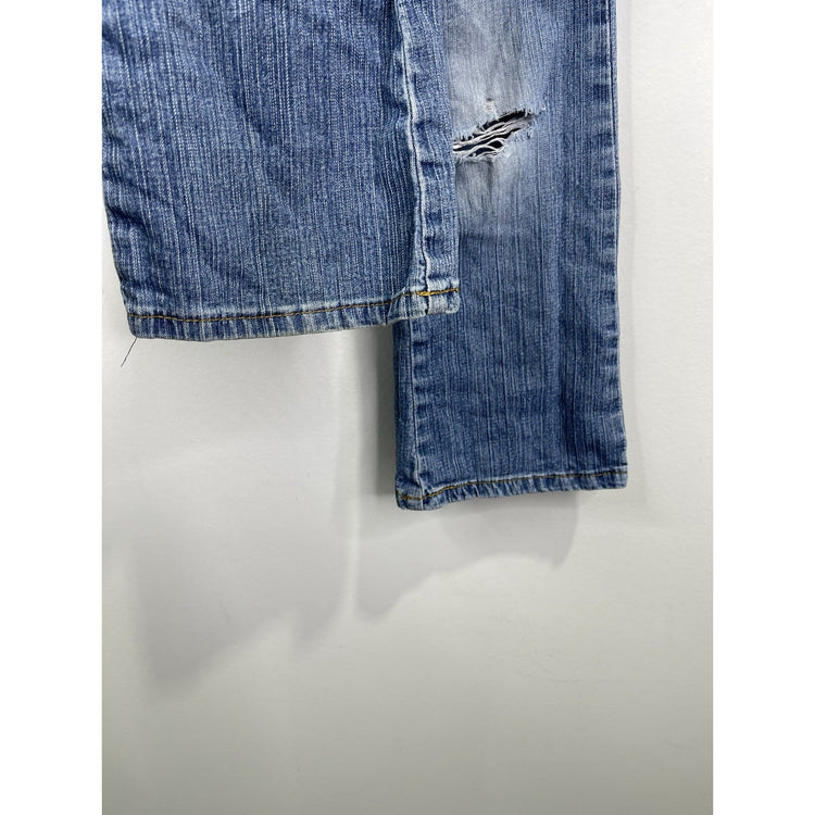 Vintage Y2K Youth Blue Heart Light Wash Embroidered Denim Bootcut Jeans Sz 8