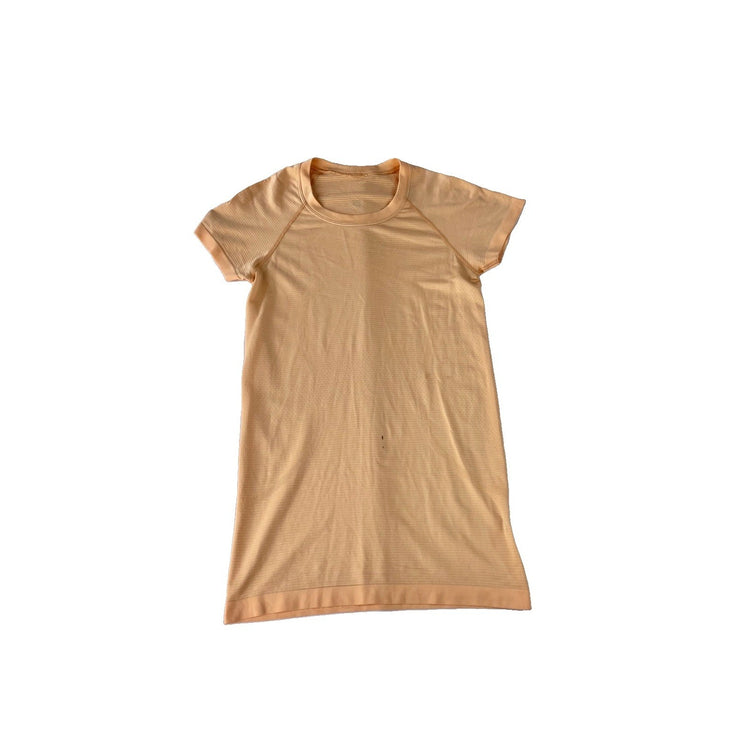 Womens Lululemon Peach Orange Swiftly Tech Mesh Seamless T-Shirt Size M