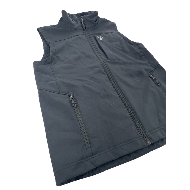 Men’s Ariat Black Zip-up Vest W/pockets Size L